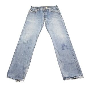 Vintage Levis 501 Jeans Mens 36x34 Button Fly 100% Cotton Denim Distressed‎ FLAW